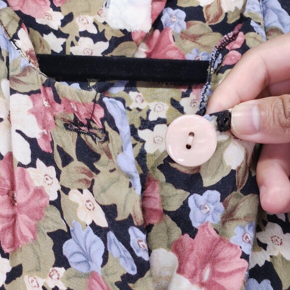 Vintage ED Michaels Melanie Drucker Floral Tea Midi A-line Cottagecore Dress - Picture 10 of 16